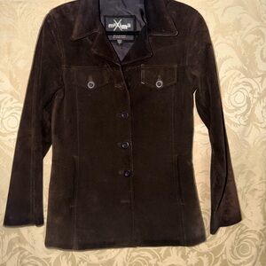Maxima Wilson Women's leather Dark Brown Blazer